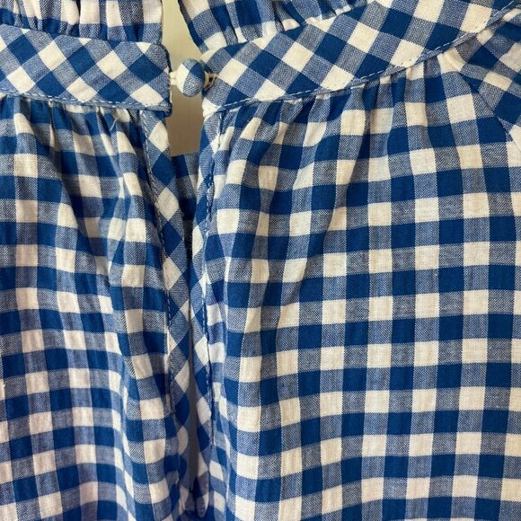 Women's Who What Wear Large Blue and White Gingham Dress/Tunic - Picture 4 of 5
